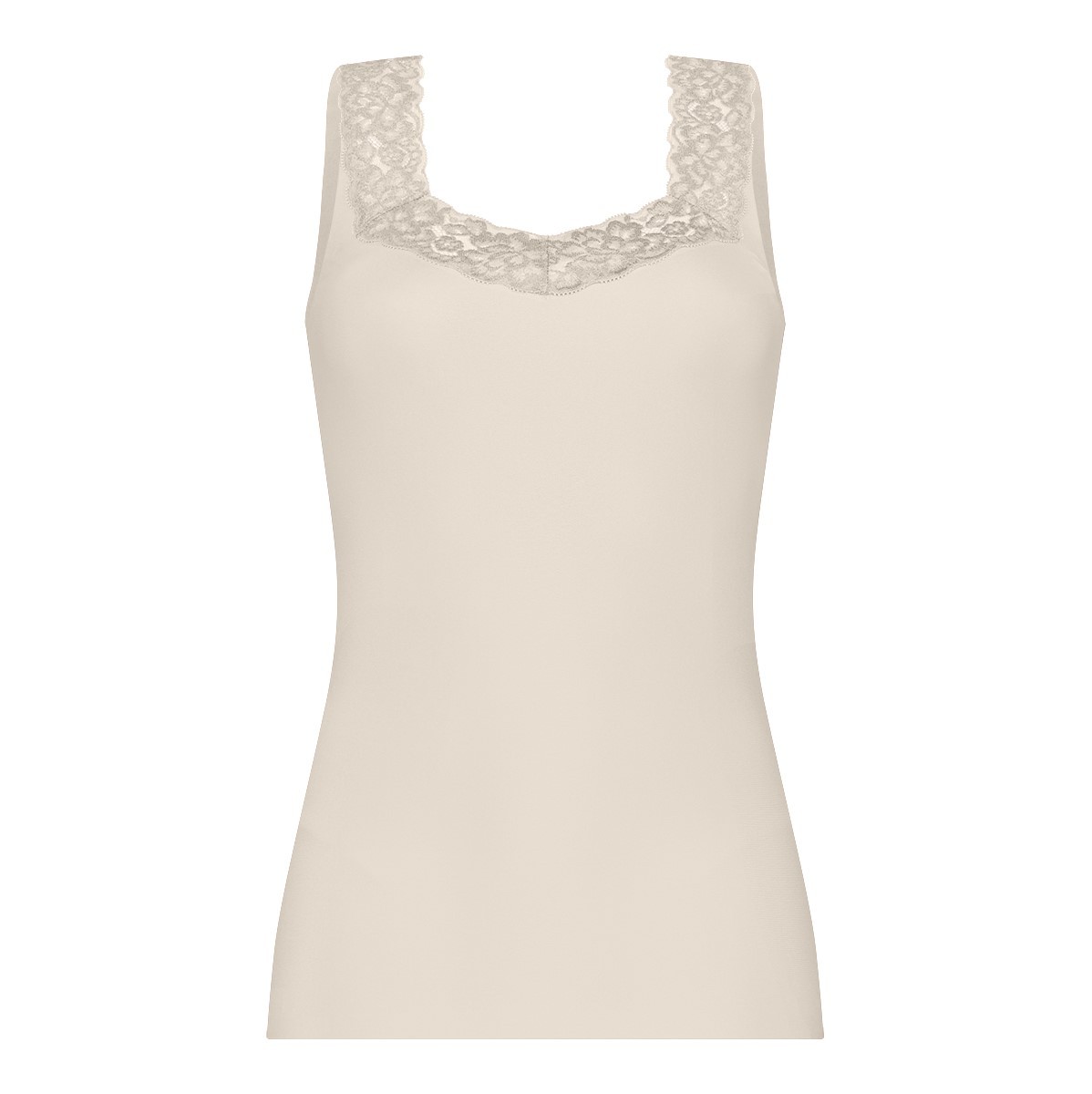 Dames Secrets Lace Singlet Almond