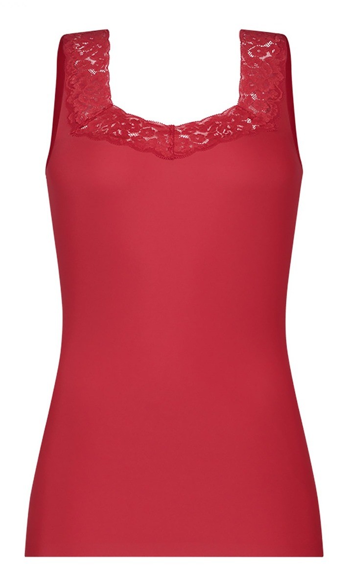 Secrets Dames Singlet Met Kant Red